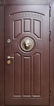 Дверь входная со львом РД-2557 отделка МДФ