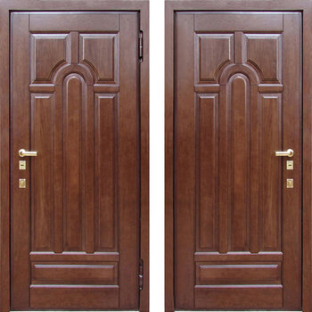 Коричневая входная дверь с массивом дуба РД-2278
