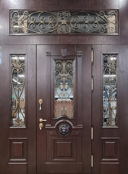 Премиальная дверь с ковкой и стеклом РД-2577