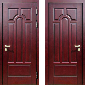 Входная дверь с массивом дуба РД-2277 цвет красный