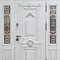 Дверь зимняя РД-2493 МДФ белый ясень филенчатый со стеклопакетами и ковкой