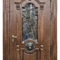 Парадная дверь с терморазрывом РД-2489 стекло и ковка + декоративный лев