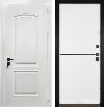 Белая дверь с двух сторон РД-2623 порошковое напыление с терморазрывом