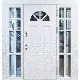 Белая трёхстворчатая дверь со стеклом РД-2599 по цене от 35500 рублей