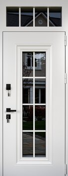 Белая уличная дверь с остеклением РД-2756