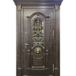 Дверь для парадной с ковкой и декоративным львом РД-2668 термо по цене от 62500 рублей