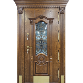 Дверь для парадной с ковкой и стеклом РД-2748 по цене от 62500 рублей