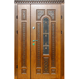 Дверь в классическом стиле двухстворчатая РД-2126 с ковкой по цене от 33000 рублей