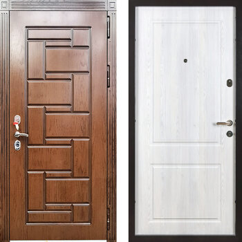 Дверь входная МДФ-панель геометрия РД-2509 цвет орех