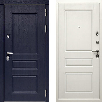 Дверь входная металлическая РД-2356 синий/белый