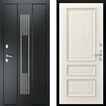 Дверь входная РД-2379 порошок с декором и МДФ дуб беленый