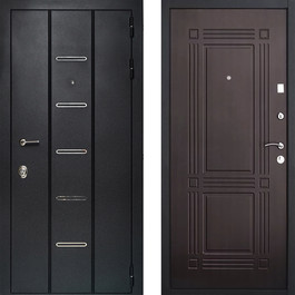 Дверь входная с отделкой из порошкового напыления и МДФ-панелью РД-2343 графит/коричневый по цене от 16500 рублей