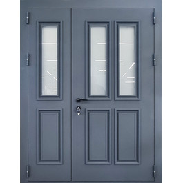 Двустворчатая дверь со стеклом отделка из МДФ РД-2537 по цене от 43000 рублей