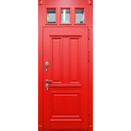 Красная дверь со стеклом и фрамугой РД-2541 терморазрыв по цене от 30900 рублей