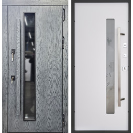 МДФ дверь с вертикальной ручкой и декоративным стеклом РД-2701 по цене от 35100 рублей