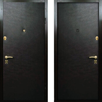 Металлическая дверь из экокожи РД-2289 цвет черный