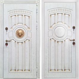 Металлическая дверь РД-2492 с декоративной вставкой МДФ белый ясень по цене от 32000 рублей