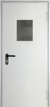 Металлическая противопожарная дверь РД-2405 остеклённая без порога ei-60