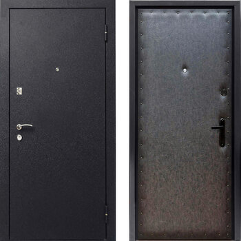 Металлическая входная дверь порошок и экокожа РД-2300 цвет серый