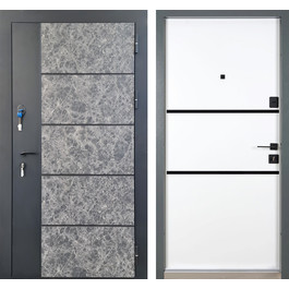 Морозостойкая дверь отделка из МДФ серого цвета РД-2619 по цене от 37700 рублей
