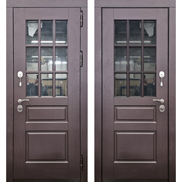 Морозостойкая дверь со стеклом РД-2641 отделка из МДФ по цене от 37600 рублей