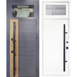Морозостойкая дверь в дом с высокой остекленной фрамугой РД-2710 по цене от 42500 рублей