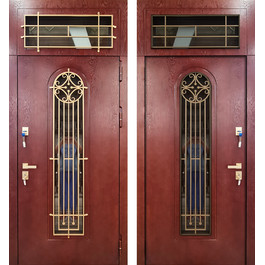 Одностворчатая дверь РД-2616 стекло/ковка и верхняя фрамуга по цене от 34600 рублей