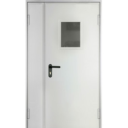 Огнестойкая входная дверь РД-2407 с фрамугой и стеклопакетом по цене от 17500 рублей