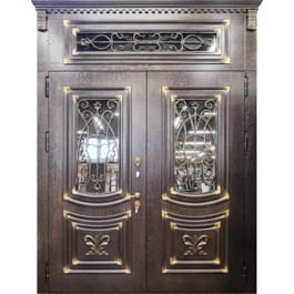 Парадная дверь со стеклом и ковкой РД-2562 по цене от 75500 рублей