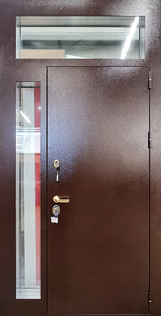 Полуторная дверь с фрамугой и стеклом РД-2574 термо