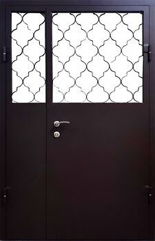 Полуторная дверь в тамбур с решеткой РД-2216