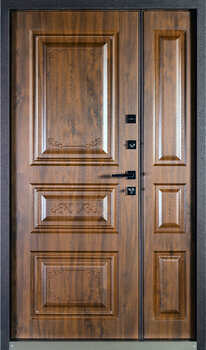 Полуторная входная МДФ дверь РД-2115 цвет орех