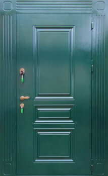 Широкая одностворчатая дверь РД-2650 зеленого цвета