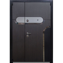 Современная двухстворчатая дверь РД-2123 декоративные вставки по цене от 63000 рублей