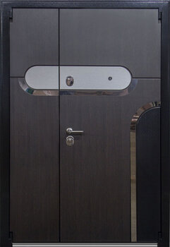 Современная двухстворчатая дверь РД-2123 декоративные вставки