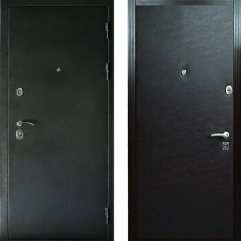 Стальная черная дверь РД-2299 порошок и винилискожа