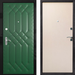 Стальная дверь экокожа и ламинат РД-2306 цвет зеленый по цене от 10100 рублей