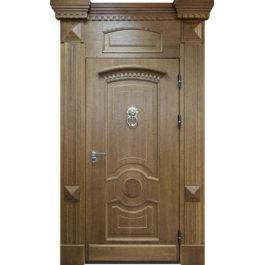 Стальная дверь из массива дерева РД-2347 стукалка из бронзы по цене от 115900 рублей