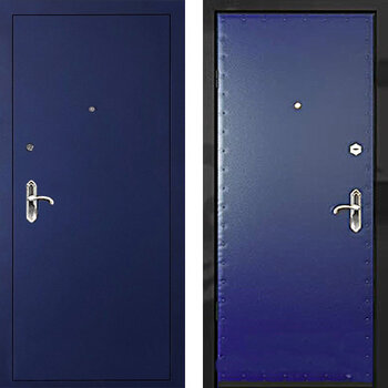 Стальная дверь порошок и экокожа РД-2305 цвет синий
