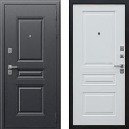 Стальная дверь с порошковым напылением и МДФ-панелью РД-2384 серый/белая эмаль по цене от 19900 рублей