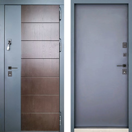 Стальная дверь с термо МДФ панель РД-2516 цвет серый и венге по цене от 26500 рублей