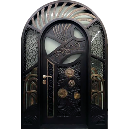 Стальная парадная дверь-арка РД-2438 кованая инсталляция «Восход» по цене от 120000 рублей