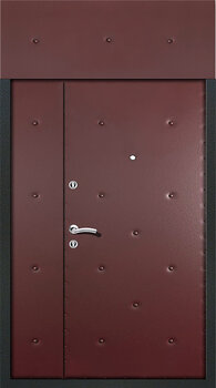 Тамбурная полуторная дверь с фрамугой экокожа РД-2195