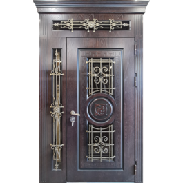 Термо дверь с отделкой МДФ РД-2617 ковка и вырезной узор по цене от 56300 рублей