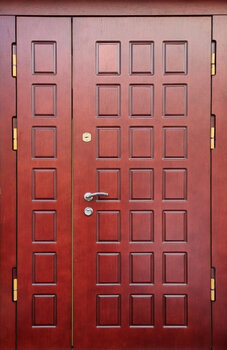 Термостойкая полуторная дверь МДФ РД-2685 красный окрас