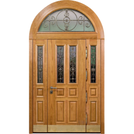 Входная арочная дверь РД-2351 со стеклом и ковкой по цене от 80500 рублей