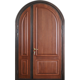 Входная арочная двустворчатая дверь РД-2436 отделка из МДФ-панелей по цене от 30500 рублей