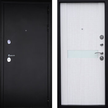 Входная дверь порошок и белый МДФ РД-2245 термо