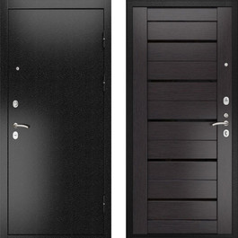 Входная дверь РД-2365 отделка из черного порошкового напыления и МДФ венге по цене от 17900 рублей