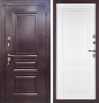 Входная дверь с фрезеровкой порошковый окрас и МДФ РД-2693